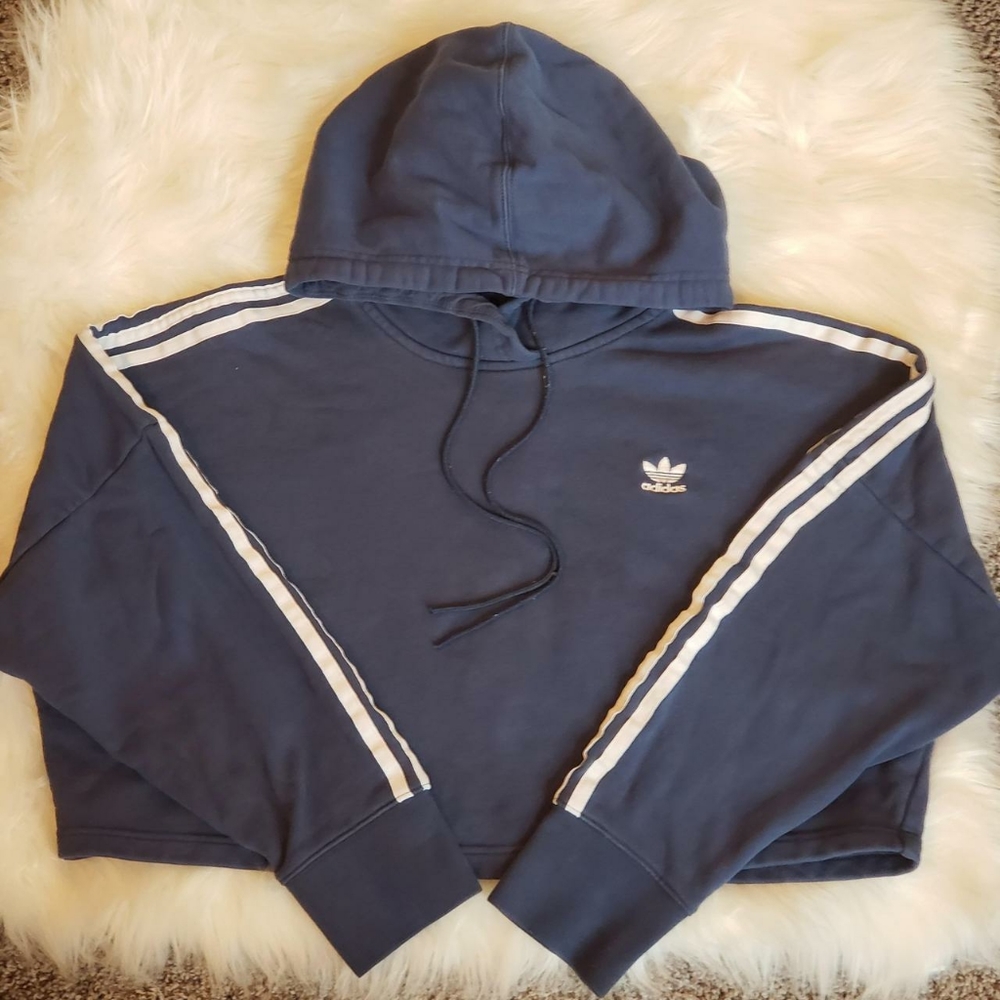 Adidas - Cropped Hoodie Blue